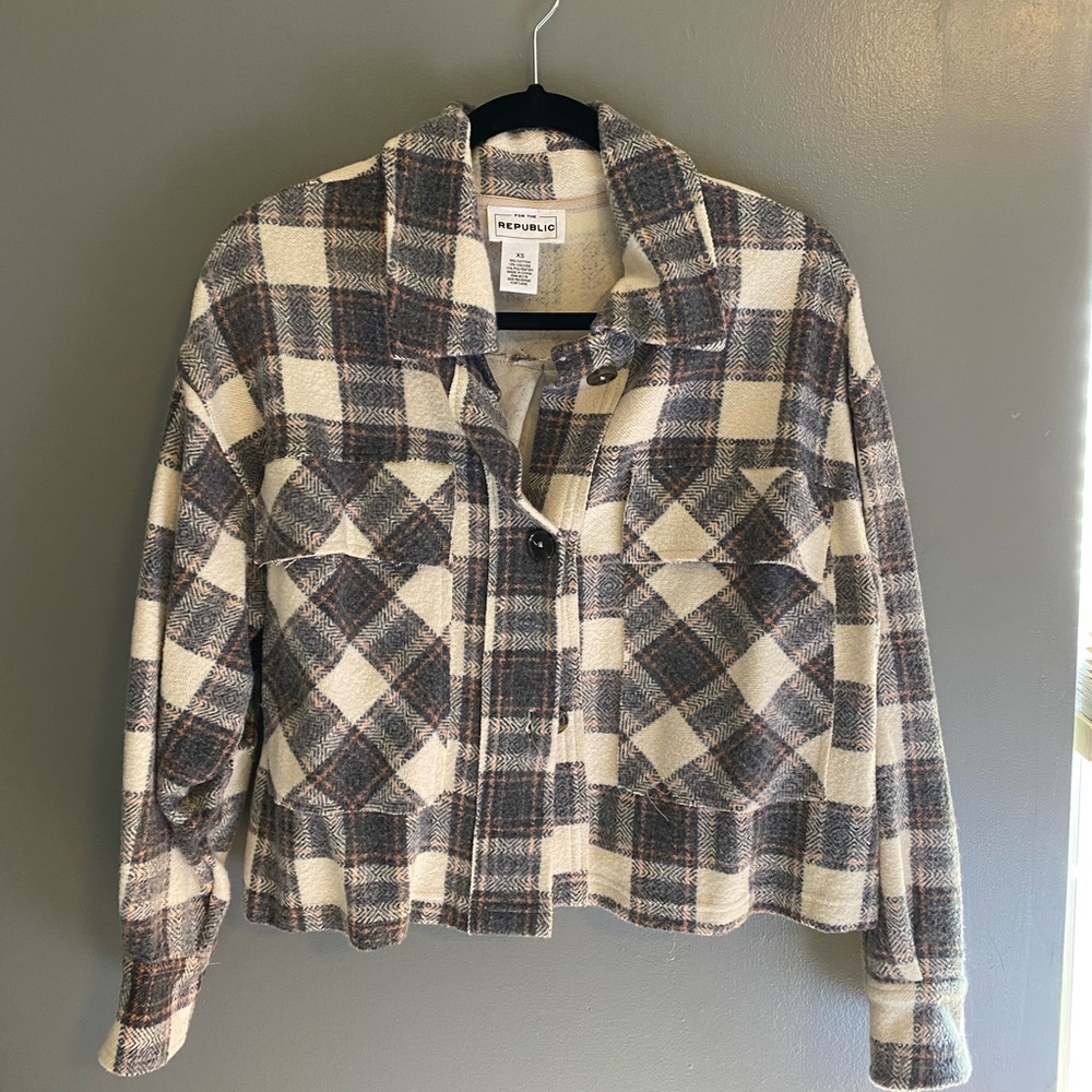 Cropped button up flannel